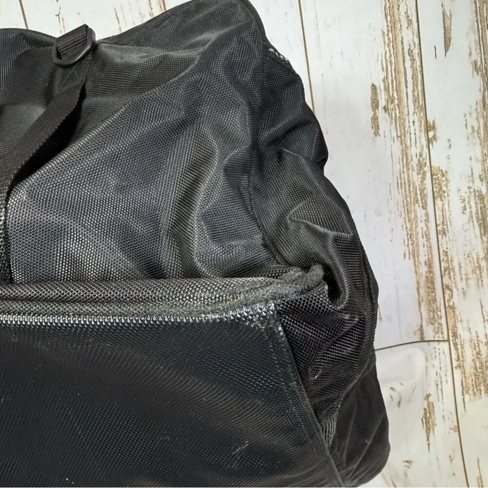 Eddie Bauer Black Carry On Duffel Bag with Blue Logo, Good used condition!